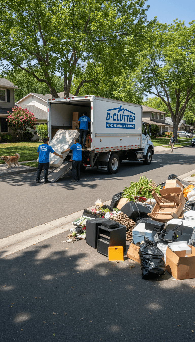 D-Clutter crew efficiently loading junk from curbside