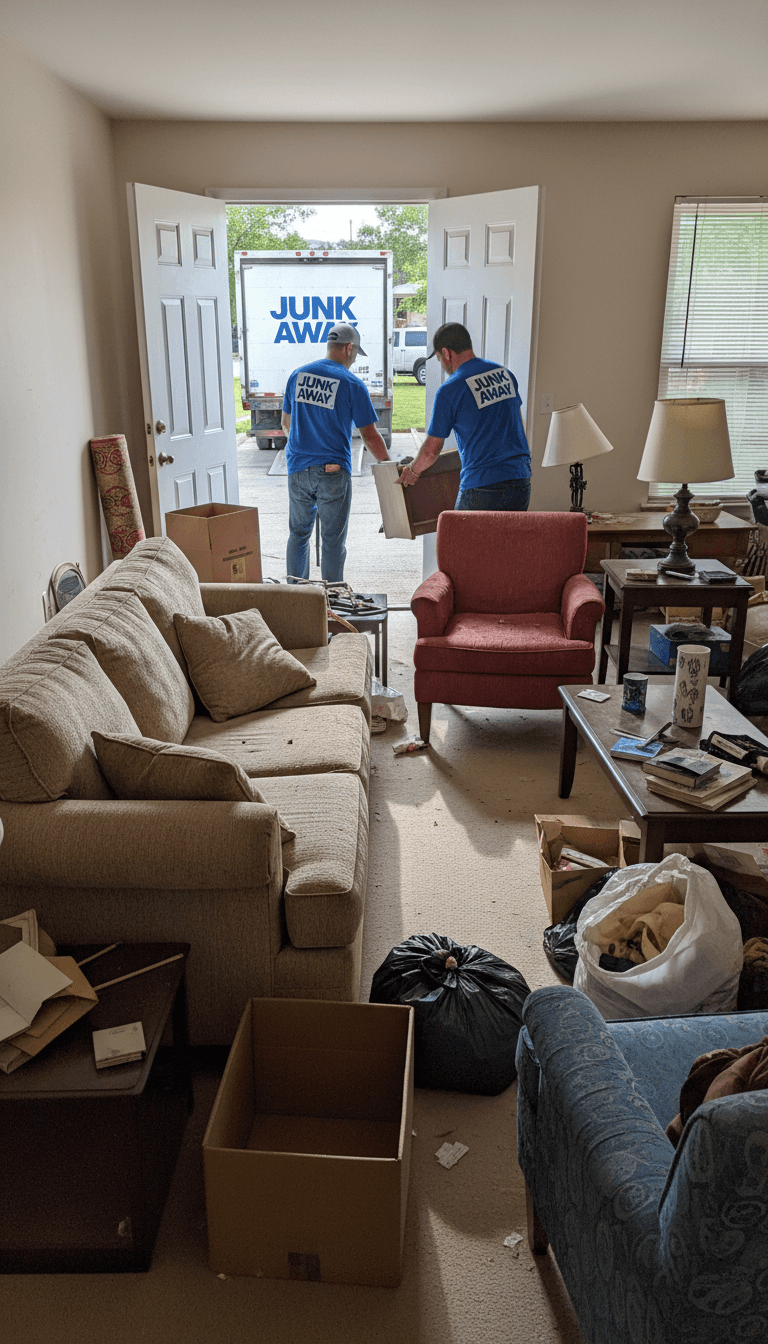 Heavy furniture ready for professional removal