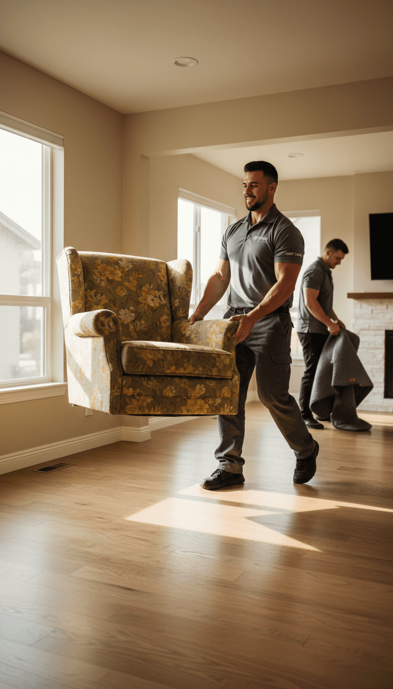 D-Clutter crew member removing furniture from a home